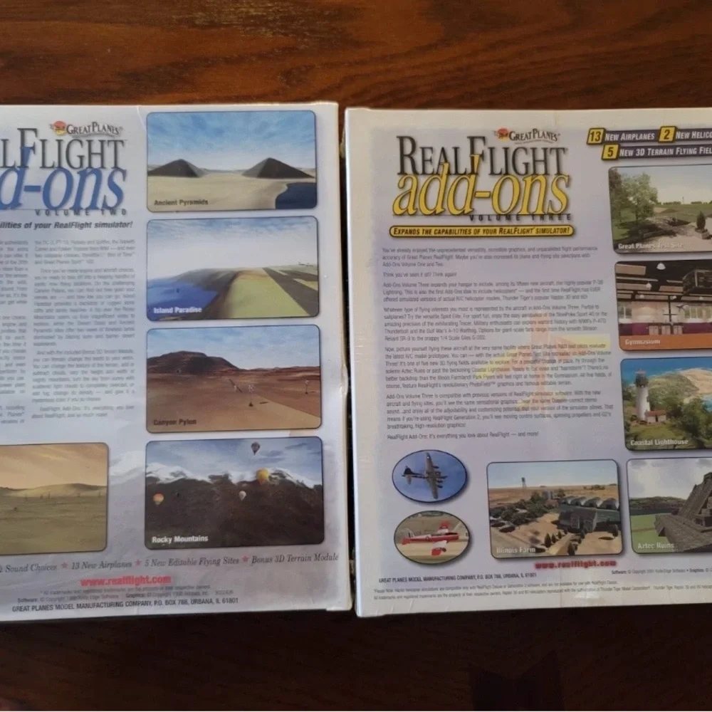Great Planes RealFlight Add-ons, Vol 2 & 3. New and Sealed